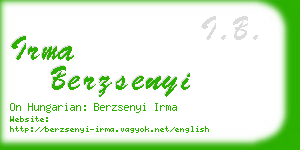 irma berzsenyi business card